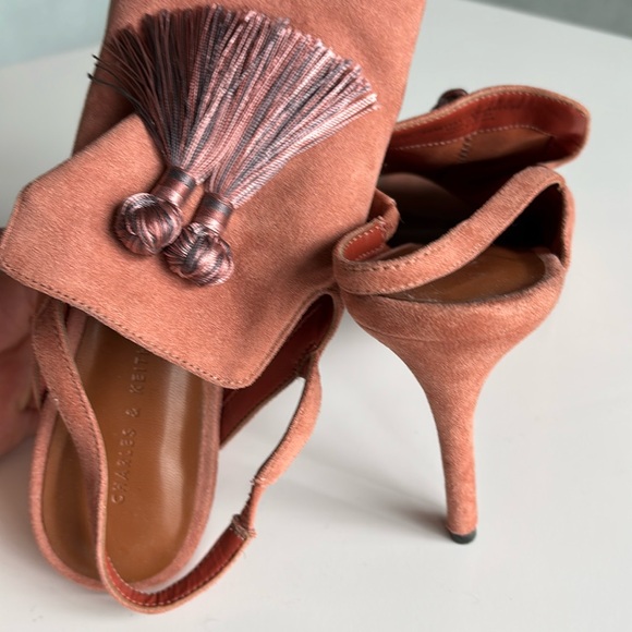 Charles & Keith Suede Leather Tassel Heels - Picture 11 of 16